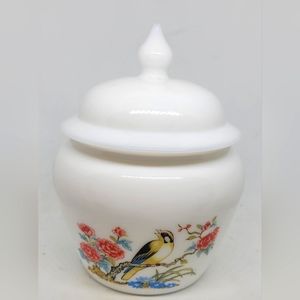 AVON, Avon white milk glass candy dish, ginger jar, candy dish, trinket dish jar